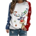 thumbnail image 2 of Chandail de Noël pour Femmes 2023 Mode Décontractée Imprimé Col Rond Ample Manches Longues Hauts Blouse Chandails Sans Capuche en Liquidation, 2 of 4