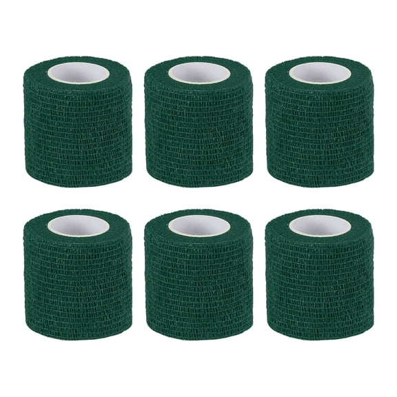 Uxcell Self Adhesive Bandage Wrap, Elastic Self Breathable Self Adherent Wrap Tape for Stretch Sports Wrist Ankle Dark Green