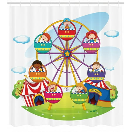 Ferris Wheel Shower Curtain Cartoon Tiendamia Com