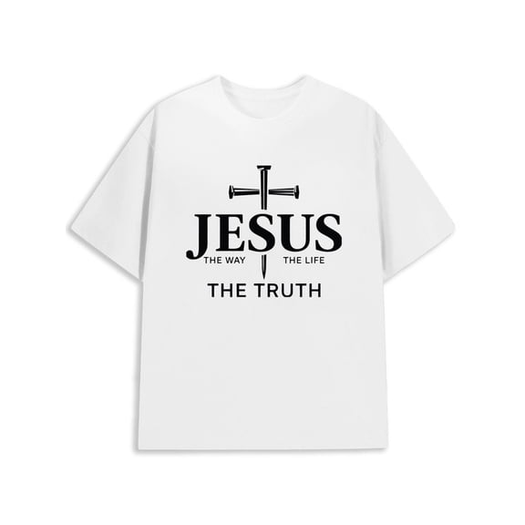 Jesus Truth T-Shirt for men Christianity white spring and summer clothing church costumes religious gifts Retro Unisex Shirt Short Sleeve tshirts Basic Unisex Shirt Printed tshirts