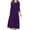 Purple, variant on Brilliant Womens Dresses Petite Women Fashion Comfortable Button V-Neck Solid Color Casual Dress