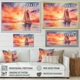 thumbnail image 5 of Designart "Sunset Palette Pastel Sailboat Silhouette II" Oversized Transportation Framed Wall Art - Modern Orange Boat Sailing Entryway Framed Wall Art, 5 of 7