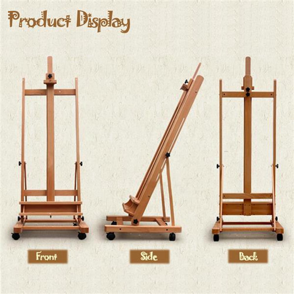 Tebru Portable Easel 360 Degree Spinner Wheel Red Beech Wood Rolling Easel Wood Color 360 Degree Spinner Wheel Easel Walmart Com Walmart Com