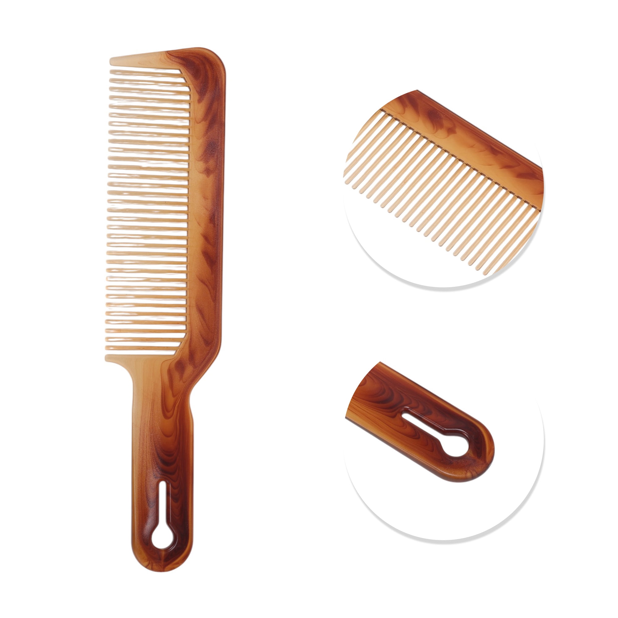 Unique Bargains 1 Pc Portable Two-Color Handle Flat Comb for Curly Hair and Styling Needs