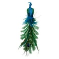 thumbnail image 2 of 15.25" Blue and Green Glittered Peacock Clip On Christmas Ornament, 2 of 3