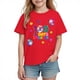 thumbnail image 2 of Blusas y camisas de manga corta con cuello redondo para niños y niñas, camisetas gráficas de manga corta, blusas con estampados bonitos para la temporada escolar., 2 of 9