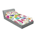 thumbnail image 2 of Ambesonne Colorful Fitted Sheet & Pillow Sham Set, Heart Patches and Dots, Twin, Multicolor, 2 of 2