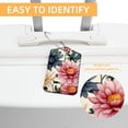thumbnail image 3 of Square PU Leather 2 Pack Travel Tag - Bag Tag - Suitcase Tag with Privacy Cover and Stainless Steel Ring - Suitable for Travel, Backpack, and Handbag Flower, 3 of 7