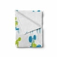 thumbnail image 2 of Fitness Soft Flannel Fleece Throw Blanket, Showing Different Gym Activities Weightlifting Equipment, Cozy Plush for Indoor and Outdoor Use, 60" x 80", Apple Green Sky Blue, by Ambesonne, 2 of 6