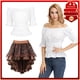 thumbnail image 4 of Ropa Steampunk Disfraz Steampunk para mujer Vestido con corsé debajo del busto Blusa renacentista de talla grande Disfraz de pirata medieval para Halloween, 4 of 5