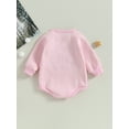 thumbnail image 4 of Wassery Baby Girls Spring Autumn Sweatshirts Romper Long Sleeve Crewneck Elephant Patch Plush Thicken Jumpsuits Infant Girls Warm Bodysuits 0-18M, 4 of 8