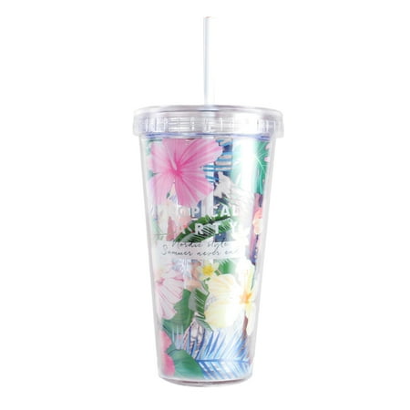 

1pc Summer Sucker Water Cup Plastic Water Cup Drinking Straw Cup Drinking Bottle Portable Drink Container for Home (Flower Patte