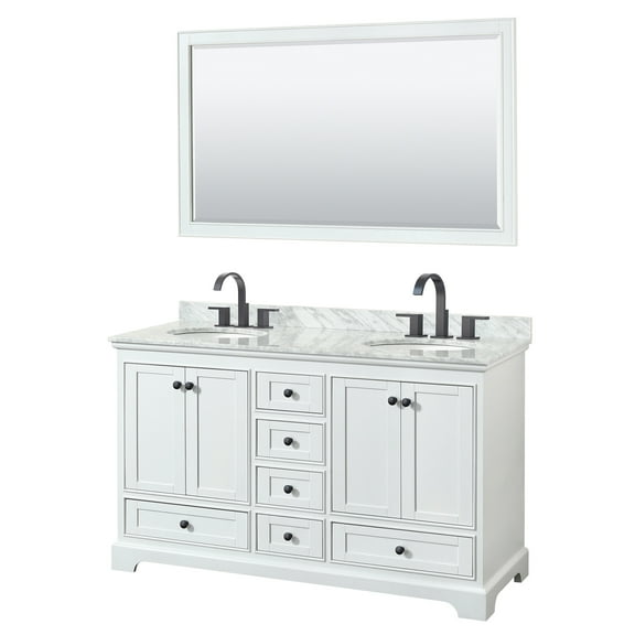 Wyndham Collection WCS202060DWBCMUNOM58 Deborah 60" Free Standing Double Vanity Set -