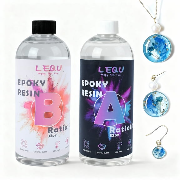 LEQU Epoxy Resin Epoxy Adhesive, 32oz, 2 Pieces