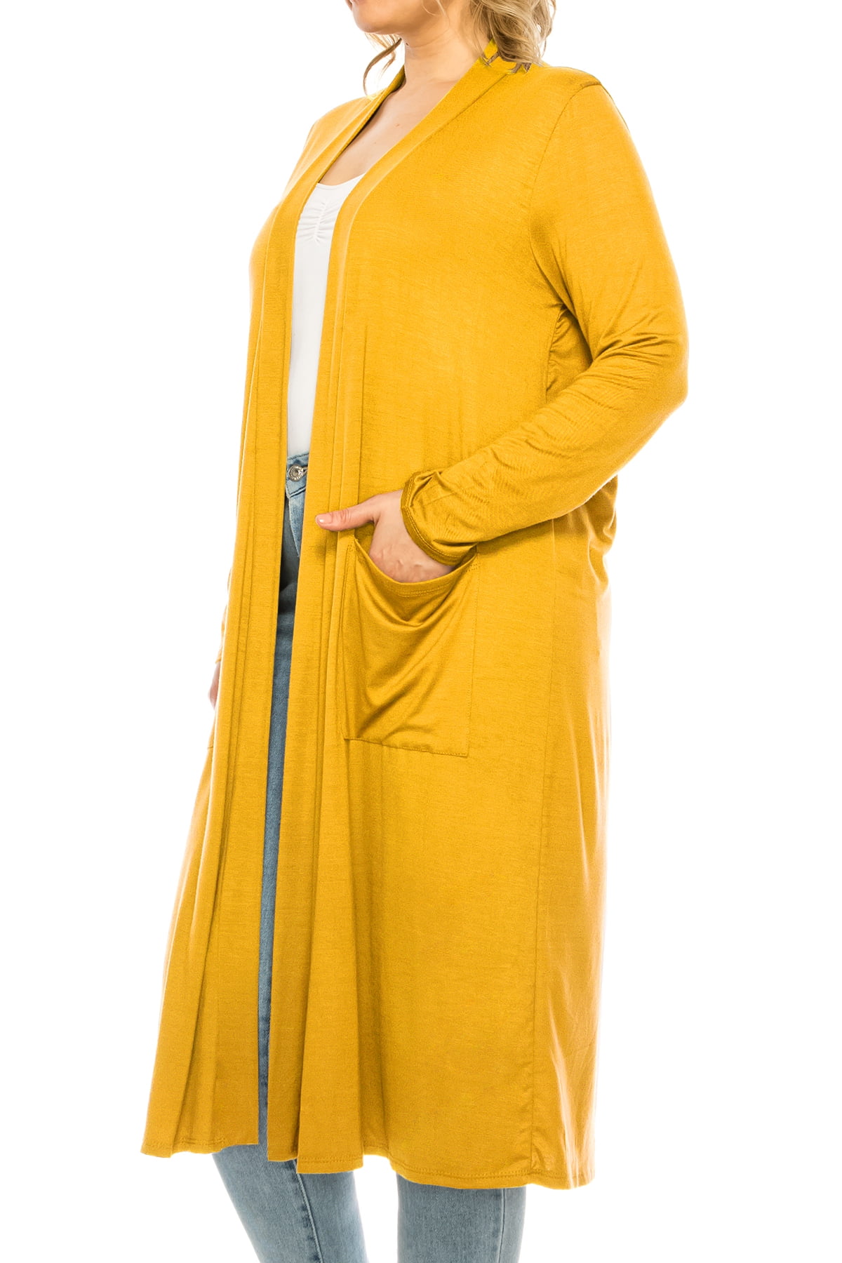 Walmart Women's Plus Size, Casual Long Open Front Drape