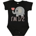 thumbnail image 3 of Inktastic Half Birthday Cute Elephant Girls Baby Bodysuit, 3 of 5