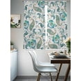 thumbnail image 4 of Abstract Paisley Pattern Sheer Curtains 72 Inch Long 2 Panels, Retro Green Ethnic Flower Light Filtering Rod Pocket Semi Sheer Curtains, Sheer Voile Drapes for Living Room Bedroom, 52"x72", 4 of 5