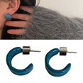 thumbnail image 2 of Retro Open C Shape Earrings with Modern Fashion Twist Comfortable and Sturdy Materials for Trendy Women Daily Use Yellow, 2 of 4