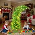 thumbnail image 6 of 6FT Artificial Pencil Christmas Tree Prelit Curved Shape Whimsical Xmas Tree with Metal Base for Indoor Home Decor, 6 of 8