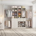 thumbnail image 7 of Homieasy 49-127 inch Adjustable Closet Organizer System with 6 Drawers, Walk-in Closet System and Storage System with 5 Hanging Rods & Shelves for Closet/Bedroom, White Oak, 7 of 7