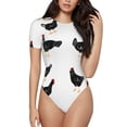 thumbnail image 2 of Picia Funny Chicken Womens One Piece Swimsuits Modest Tummy Control Bathing Suits Lace Up Slimming Swim Suit-Large, 2 of 9