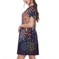 thumbnail image 2 of Balery Fireworks2 Vestidos sueltos de manga corta para mujer, vestidos de verano 2025, vestidos casuales de corte A con vuelo., 2 of 6