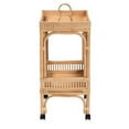 thumbnail image 4 of bali & pari Lombok 1-Shelf Modern Rattan & Wood Wine Cart in Natural Brown, 4 of 10