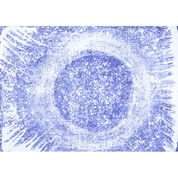 Ahgly Company Machine Washable Indoor Rectangle Abstract Blue Contemporary Area Rugs, 5' x 8'
