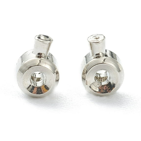 100pc Brass Crimp Beads Loose Spacer Beads Stopper Crimp Charms Long-Lasting Plated Rondelle Platinum 4.5x3.5x3mm Hole: 1mm