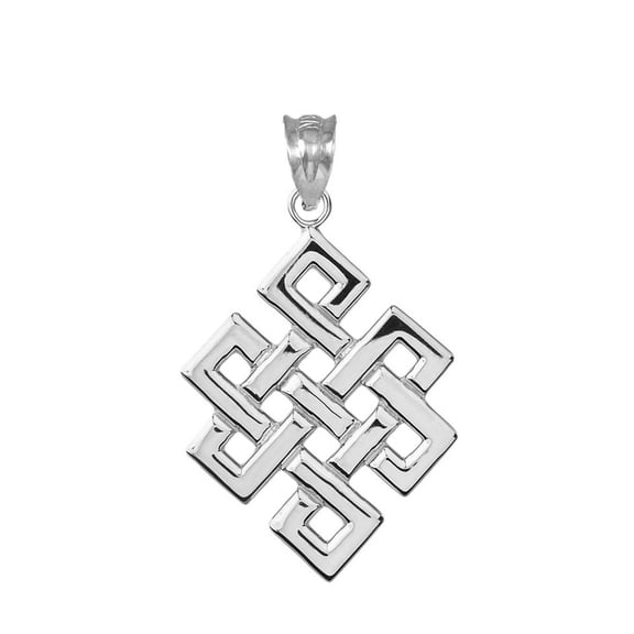 Sterling Silver Japanese Buddhist Eternity Knot Pendant