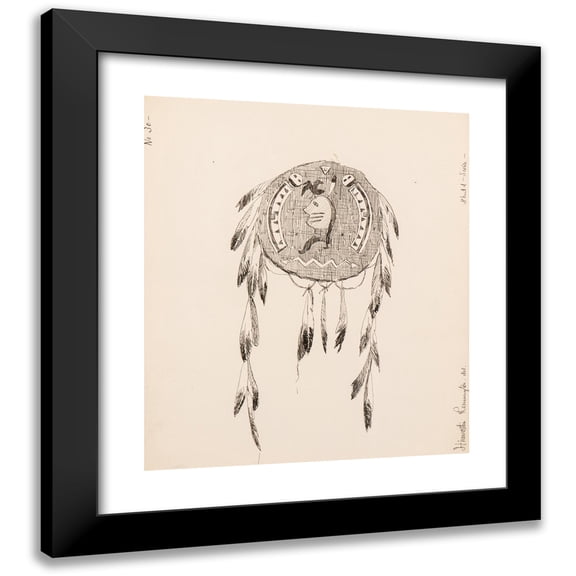 Frederic Remington 12x14 Black Modern Framed Museum Art Print Titled - Illustration for the Song of Hiawatha (1889)