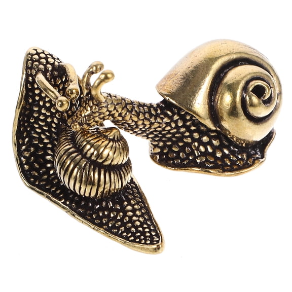 IFANLANDOR 2pcs Small Snail Sculpture Brass Home Decor Figurines New Year Theme Party