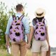 thumbnail image 4 of Disketp Cute Halloween Mochila de Lona Estampada, Mochila Escolar de Viaje Ligera para Estudiantes y Portátil-Medium, 4 of 5