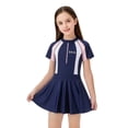 thumbnail image 3 of Girls One Piece Swimsuits Size 7-8 Ruffled Styles Color Block Soft Upf 50+ Uv Sun Protection One Piece Cut Out Bathing Suit Adjustable Straps Ruched Girls' Swimwear 9-16y, 3 of 6