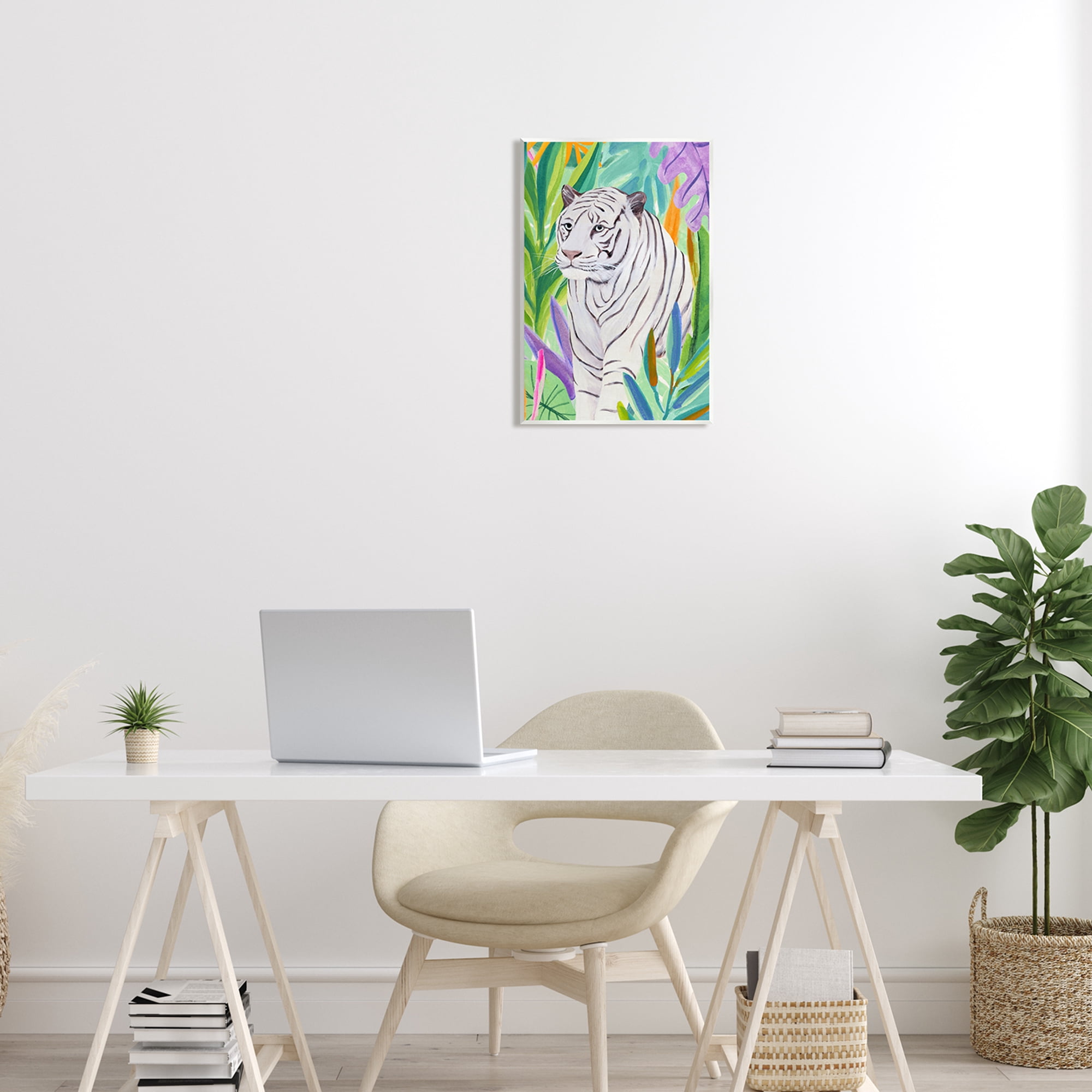 Stupell Bold Botanical Tiger Leaves Animals & Insects Painting Wall Plaque Unframed Art Print Wall Art