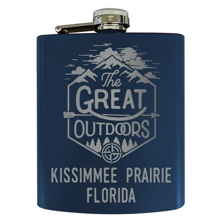 

Kissimmee Prairie Florida Laser Engraved Explore the Outdoors Souvenir 7 oz Stainless Steel 7 oz Flask Navy