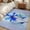 Blue, variant on 3ft Round Rug, Orange Floral Non-Skid Rubber Backing Large Area Rugs - Living Room Bedroom Home Office, Oil Painting Modern Abstract Art Flowers Indoor Floor Mat Carpets Washable Rug