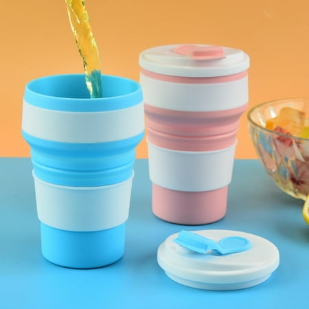 

SOAOUN Collapsible Mug Drinking Heat-Resistant Useful Folding Cup Collapsible Mug with Cover