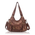 thumbnail image 1 of Bolso de mano Angel Barcelo Fashion Hobo de piel sintética marrón para mujer, 1 of 7