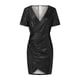 thumbnail image 4 of Falda de lentejuelas de manga corta irregular de cadera con cuello en V sexy de moda para mujer Wmkox8yi  FGJ1326, 4 of 8