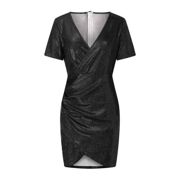 short sequin wrap dress Rose Gold Sequin Dress - Sequin Mini Dress - Wrap Sequin Dress