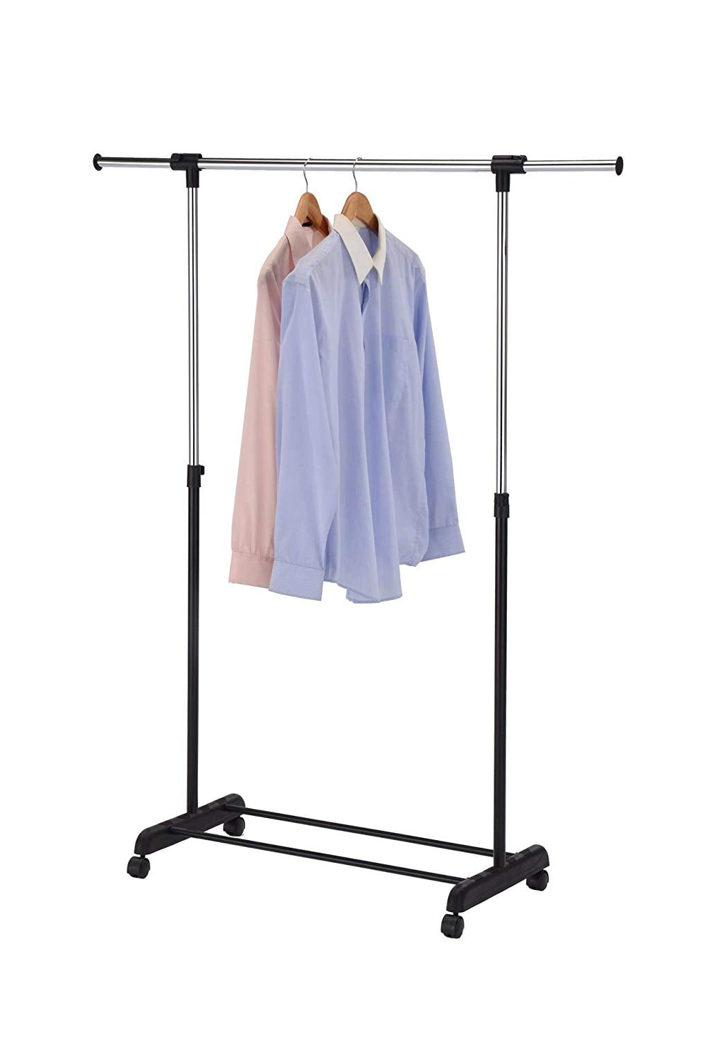 ALL FOR YOU Stainless Steel Adjustable Rolling Garment Rack, Single