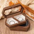 thumbnail image 7 of Wooden Ring Holder Jewelry Storage With Transparent Lid Two Slots Walnut Wedding Ring Container For Couples Portable Couple Rings Holder For Wedding Occasion Home Textile Storage, 7 of 7