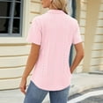 thumbnail image 5 of Cathalem T-Shirts Oversize pour Femmes 2024 Col Rond Manches Courtes T-Shirts Oversize Couleur Unie, Rose S, 5 of 5