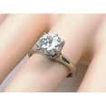 thumbnail image 2 of 3Ct Lab Created Diamond Round Cut Solitaire Engagement Ring 14K White Gold Plated, 2 of 5