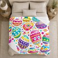 thumbnail image 5 of Vibrant Easter Egg Confetti Decorative, Festive Botanical Garden Scene, Soft Flannel Blanket for Sunroom and Reading Nook, Garden Lovers Easter Gift, Festive Home Decor, 5 of 9