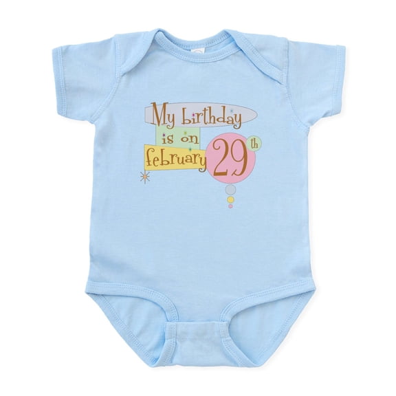 CafePress - February 29Th Retro Infant Bodysuit - Baby Light Bodysuit, Size Newborn - 24 Months