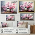 thumbnail image 4 of Designart "Elegance In A Pink And Soft Gray Pansy Vase" Pansies Floater Framed Canvas Prints, 4 of 5