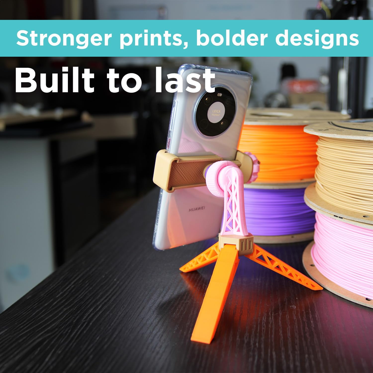 PLA PRO Filament 1.75mm Orange, Powerful PLA Filament 1.75mm 3D Printer Filament 1kg - PolyLite 1.75 PLA Filament PRO Tough & High Rigidity 3D Printing PLA Filament Orange