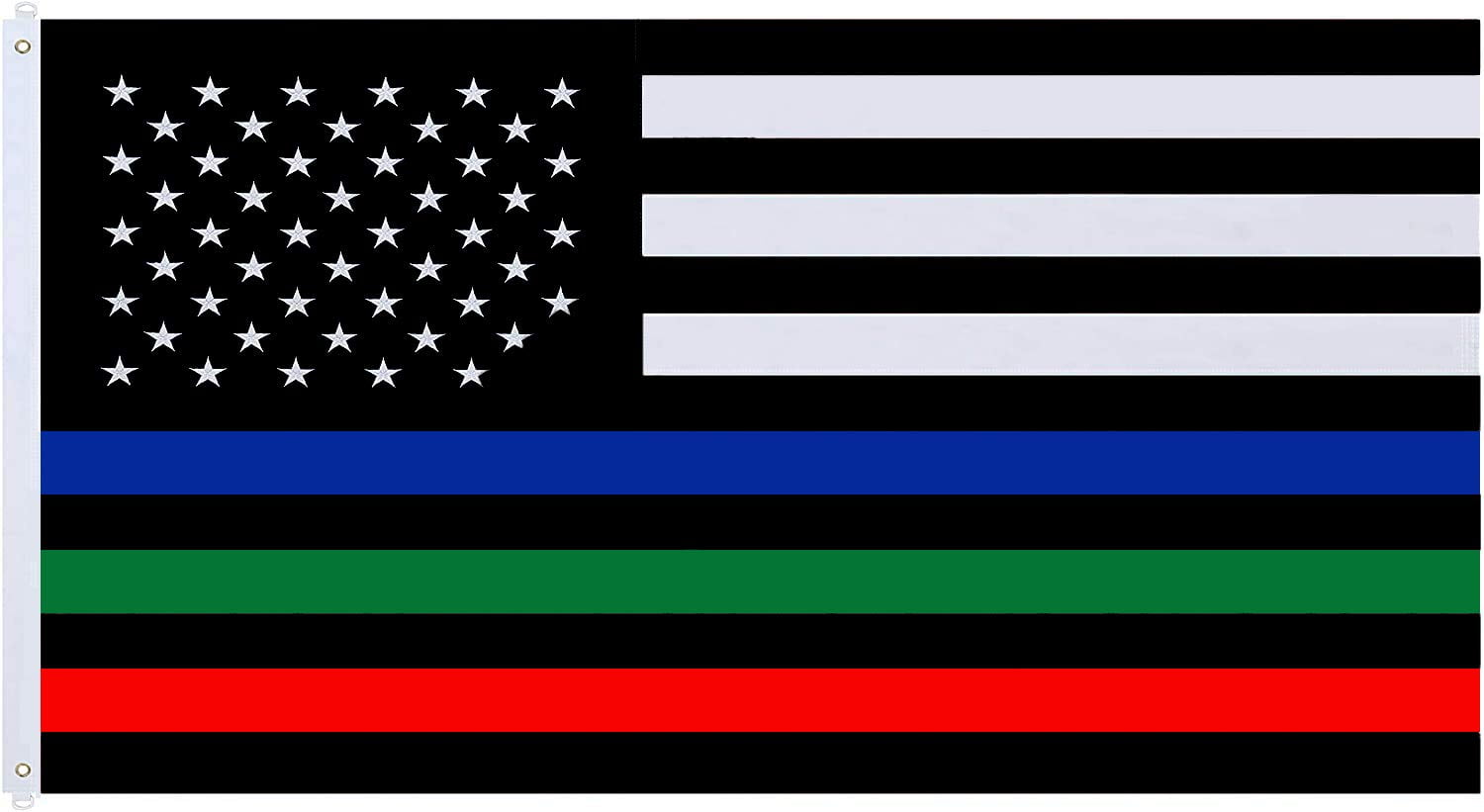 Thin Blue Green Red Line Flag 3x5 Police Fire Military USA Thin Line Flag Brand 